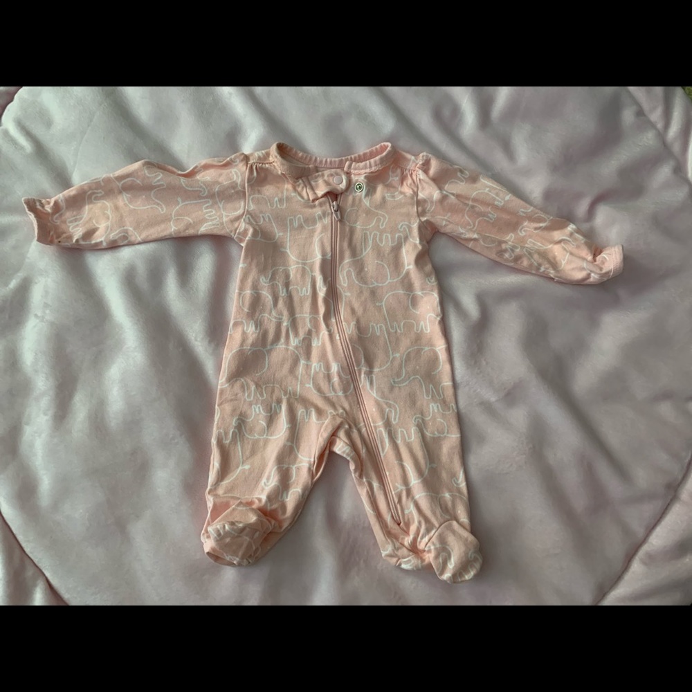 Baby girl footed pj